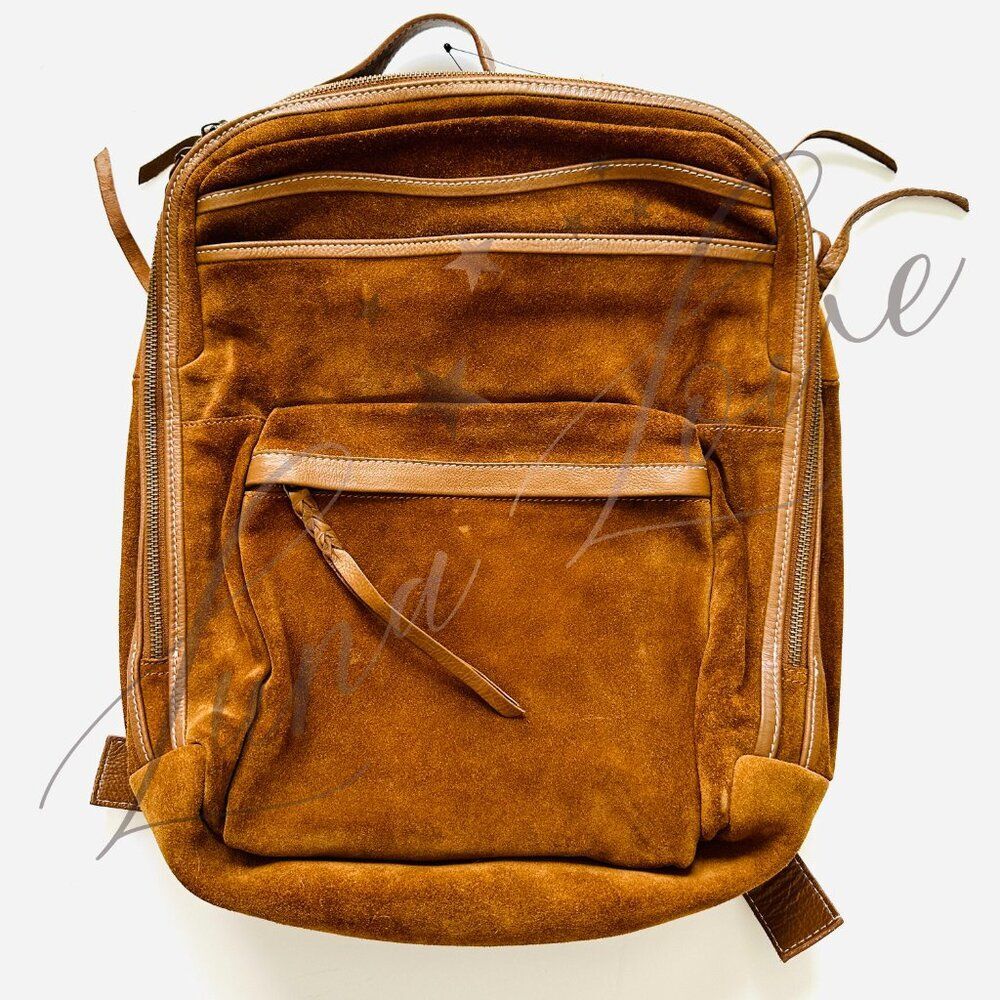 FREE PEOPLE We The Free Bexley Suede Backpack In Tan NWT - Picture 2 of 12